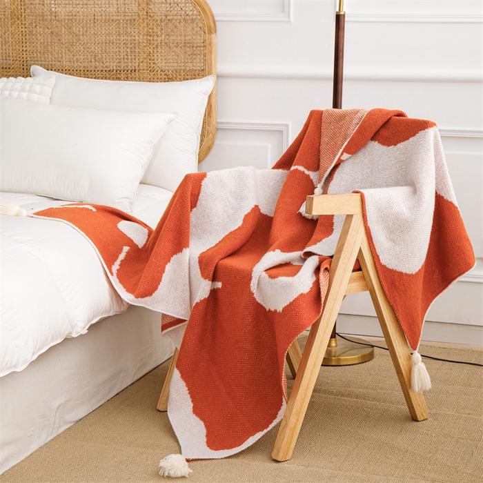 91家纺网 家纺一手货源 找家纺 苏艺针织盖毯 2024新款针织披肩沙发盖毯 针织-花语