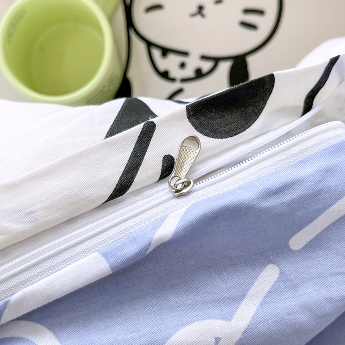 91家纺网 家纺一手货源 找家纺 世爵 2024新款12868全棉印花单品被套黑白猫咪