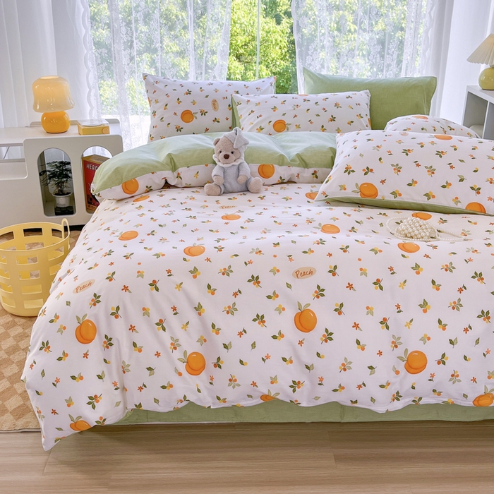 91家纺网 家纺一手货源 找家纺 世爵 2024新款12868全棉印花单品被套水蜜桃