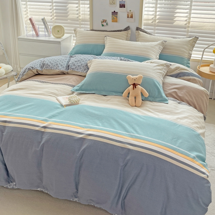 91家纺网 家纺一手货源 找家纺 恩泽 2024新款ins风全棉四件套 莫兰迪