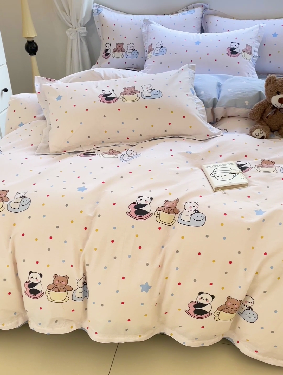 91家纺网 家纺一手货源 找家纺 恩泽 2024新款ins风全棉四件套 宠物派对