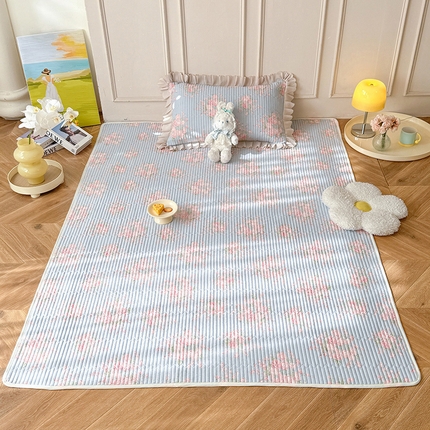 91家纺网 家纺一手货源 找家纺 美达家纺  2025新款全棉夹棉防滑可机洗床垫地垫软席 欧风花影