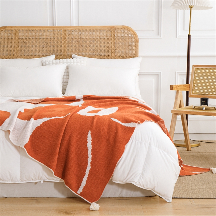 91家纺网 家纺一手货源 找家纺 苏艺针织盖毯 2024新款针织披肩沙发盖毯 针织-花语