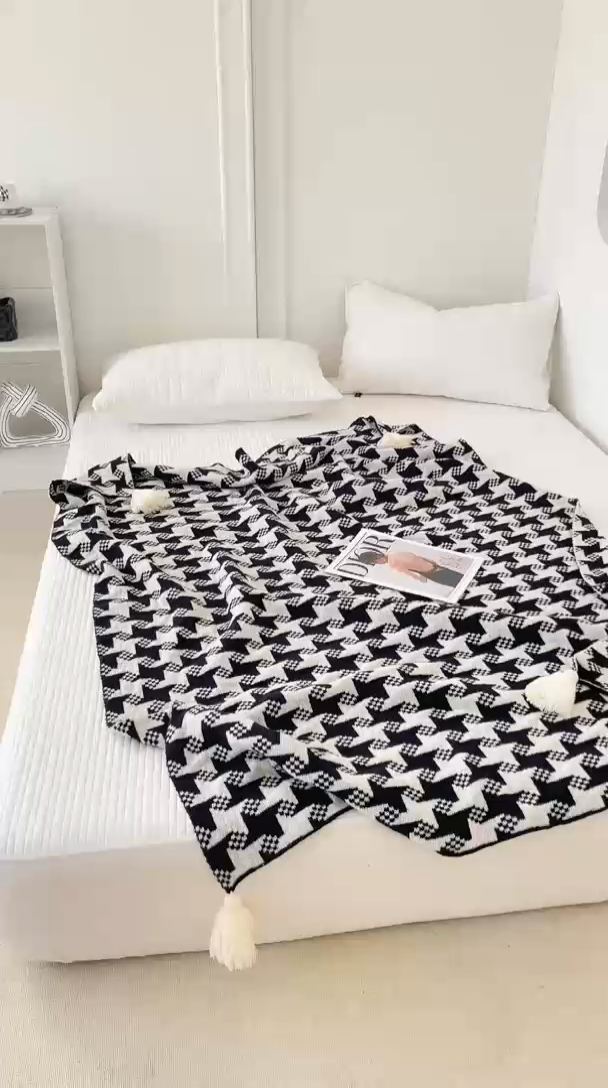 91家纺网 家纺一手货源 找家纺 苏艺针织盖毯 2024新款针织披肩沙发盖毯 针织-星