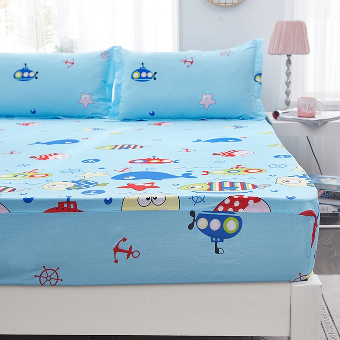 91家纺网 家纺一手货源 找家纺 恩泽 2024新款ins风全棉单品床笠 海底世界