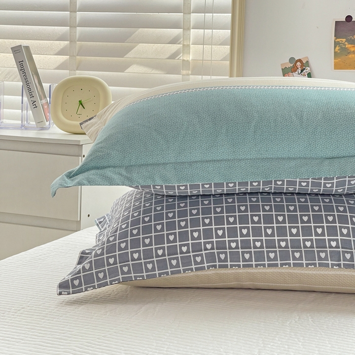 91家纺网 家纺一手货源 找家纺 恩泽 2024新款ins风全棉单品枕套 莫兰迪