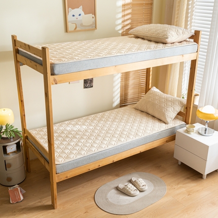 91家纺网 家纺一手货源 找家纺 芬晴家纺 2024新款A类大豆学生床垫系列-花叶 花叶-卡其