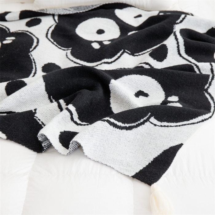 91家纺网 家纺一手货源 找家纺 苏艺针织盖毯 2024新款针织披肩沙发盖毯 针织-煤球