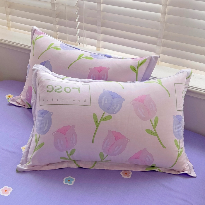 91家纺网 家纺一手货源 找家纺 恩泽 2024新款ins风全棉单品枕套 玫瑰佳人