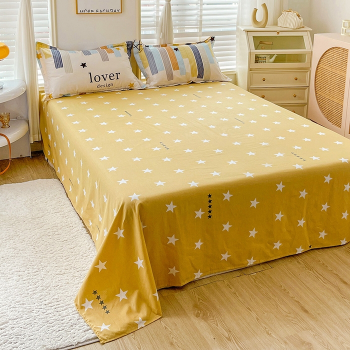 91家纺网 家纺一手货源 找家纺 恩泽 2024新款ins风全棉四件套 星光条纹