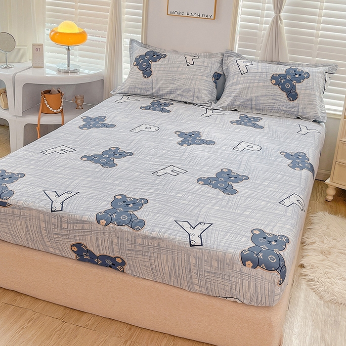 91家纺网 家纺一手货源 找家纺 恩泽 2024新款ins风全棉单品床笠 可比乐园