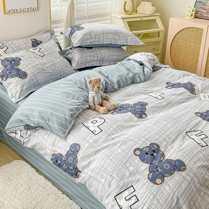 91家纺网 家纺一手货源 找家纺 恩泽 2024新款ins风全棉四件套 可比乐园