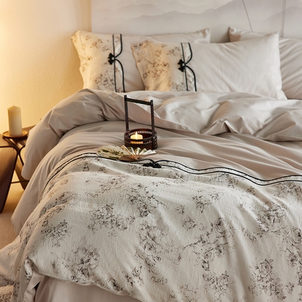 91家纺网 家纺一手货源 找家纺 （总）2024新款全新工艺古典国风全棉天丝四件套