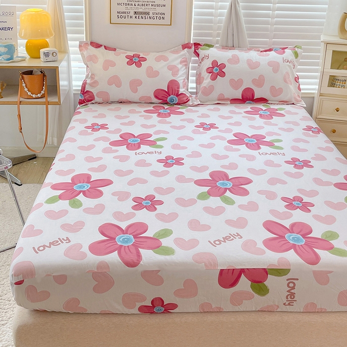 91家纺网 家纺一手货源 找家纺 恩泽 2024新款ins风全棉单品床笠 梦人花香