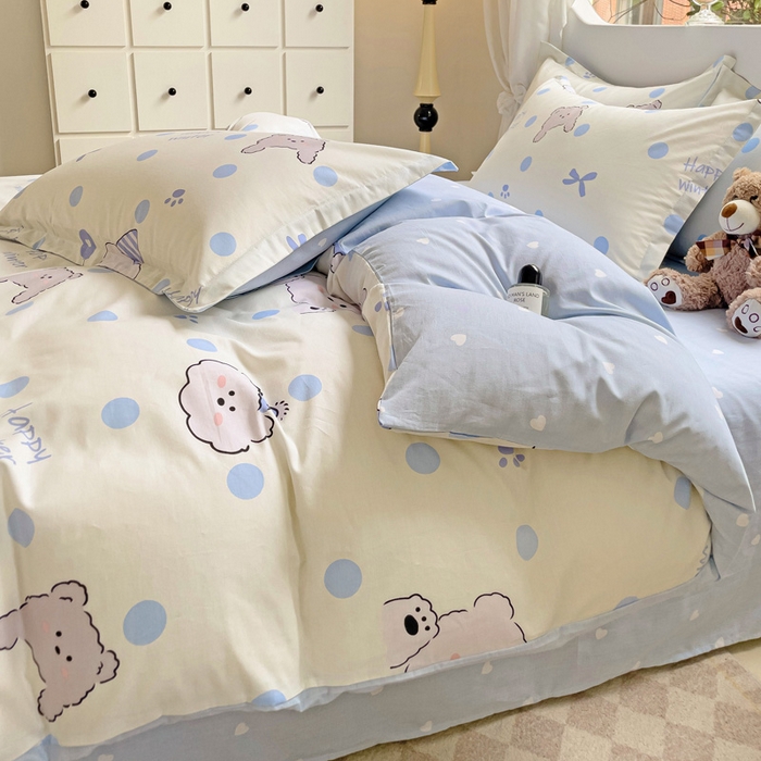 91家纺网 家纺一手货源 找家纺 恩泽 2024新款ins风全棉四件套 冬日嘉年华