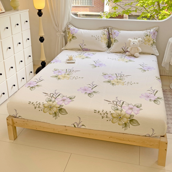 91家纺网 家纺一手货源 找家纺 恩泽 2024新款ins风全棉单品床笠 花都丽影