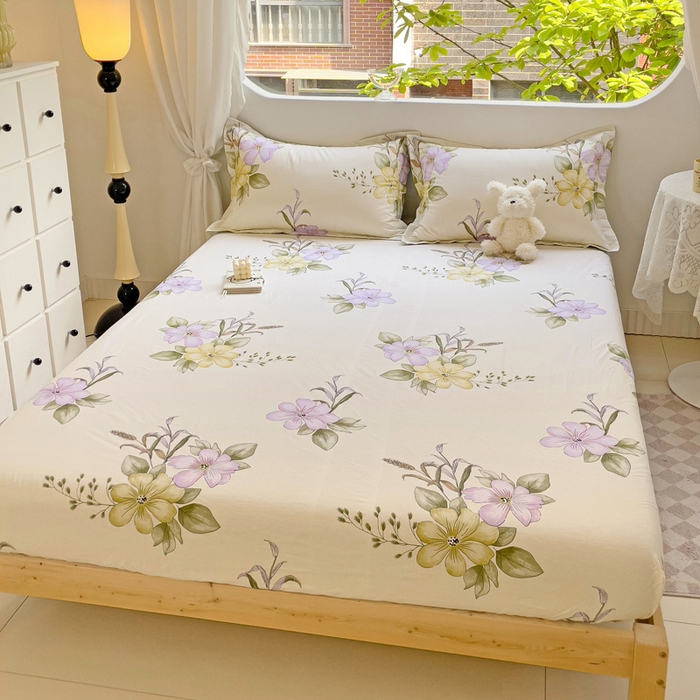 91家纺网 家纺一手货源 找家纺 恩泽 2024新款ins风全棉单品床笠 花都丽影