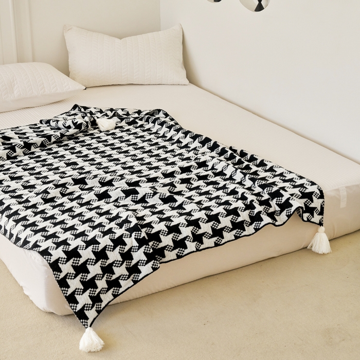 91家纺网 家纺一手货源 找家纺 苏艺针织盖毯 2024新款针织披肩沙发盖毯 针织-星