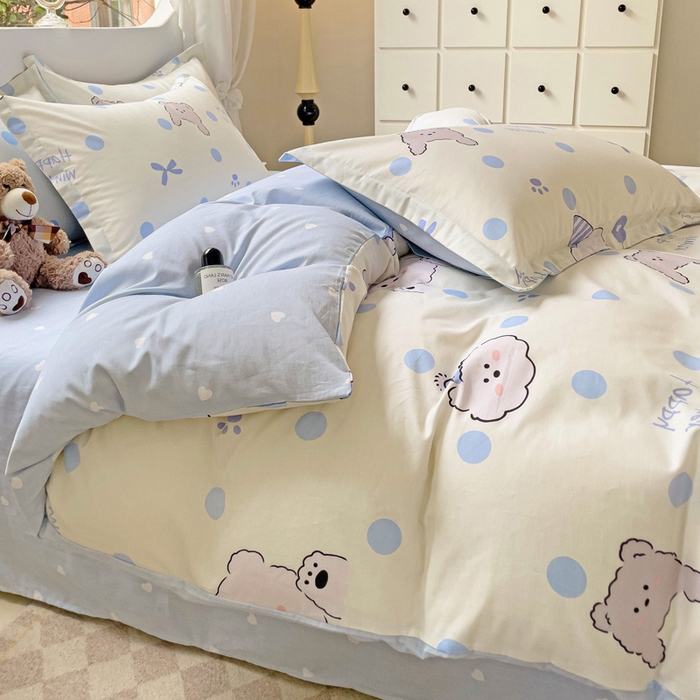 91家纺网 家纺一手货源 找家纺 恩泽 2024新款ins风全棉四件套 冬日嘉年华