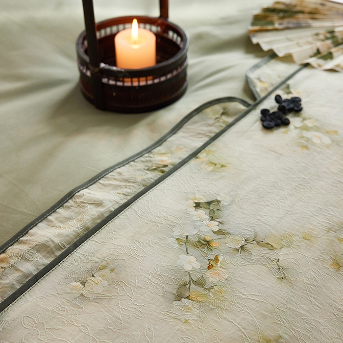 91家纺网 家纺一手货源 找家纺 2024新款全新工艺古典国风全棉天丝四件套 浣溪纱