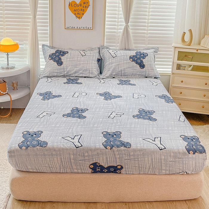 91家纺网 家纺一手货源 找家纺 恩泽 2024新款ins风全棉单品床笠 可比乐园