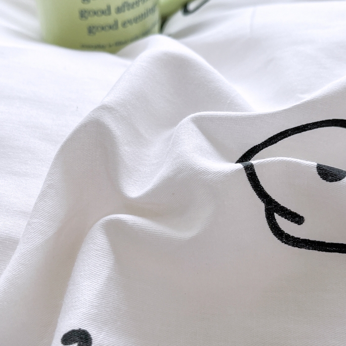 91家纺网 家纺一手货源 找家纺 世爵 2024新款12868全棉印花单品被套黑白猫咪