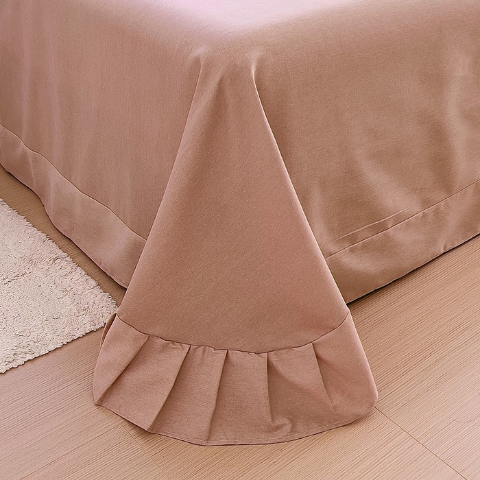 91家纺网 家纺一手货源 找家纺 优品阁 2024新款亲肤舒适全棉磨毛单床单 莫妮卡-咖