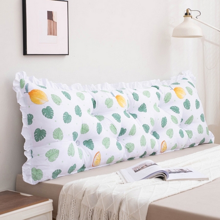 美达人 2024新款水洗棉白色花边靠背 墨花绿