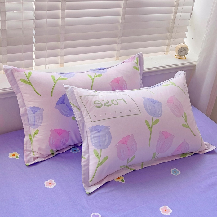 91家纺网 家纺一手货源 找家纺 恩泽 2024新款ins风全棉单品枕套 玫瑰佳人