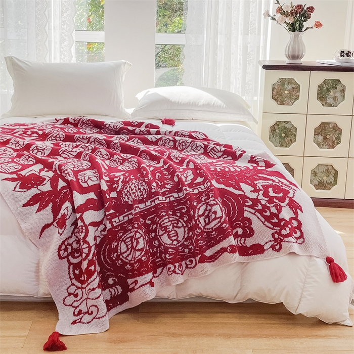 91家纺网 家纺一手货源 找家纺 苏艺针织盖毯 2024新款针织提花盖毯發系列 针织-聚宝盆