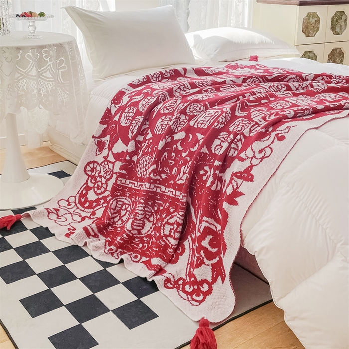 91家纺网 家纺一手货源 找家纺 苏艺针织盖毯 2024新款针织提花盖毯發系列 针织-聚宝盆