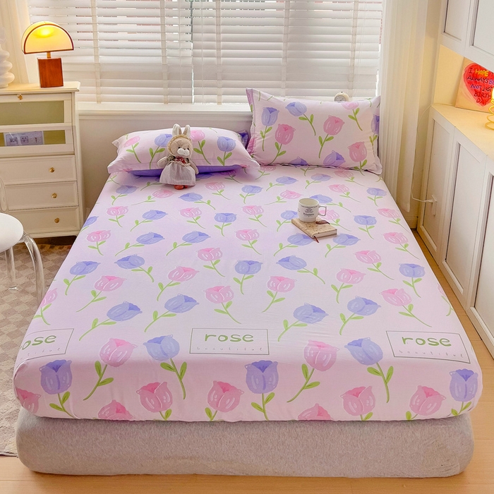 91家纺网 家纺一手货源 找家纺 恩泽 2024新款ins风全棉单品床笠 玫瑰佳人