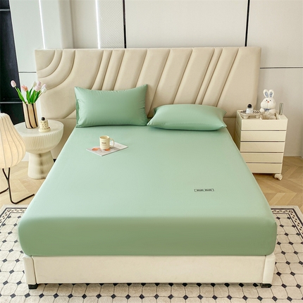 寐眠 2024新款40支全棉刺绣床笠 薄荷绿