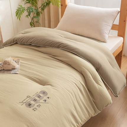 91家纺网 家纺一手货源 找家纺 （总）莱登卡奴 2025春夏款学生宿舍被芯A类糯糯棉麻绳烫画款大豆被夏被学生床被芯系列