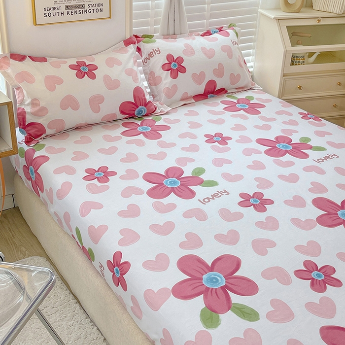 91家纺网 家纺一手货源 找家纺 恩泽 2024新款ins风全棉单品床笠 梦人花香