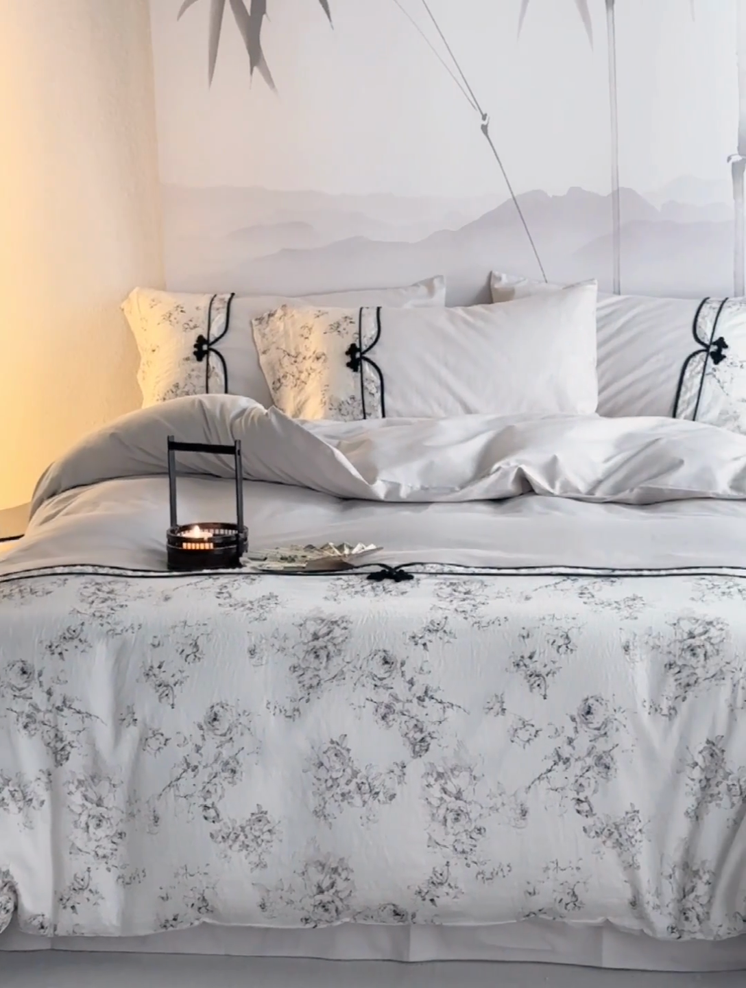 91家纺网 家纺一手货源 找家纺 2024新款全新工艺古典国风全棉天丝四件套 如梦令