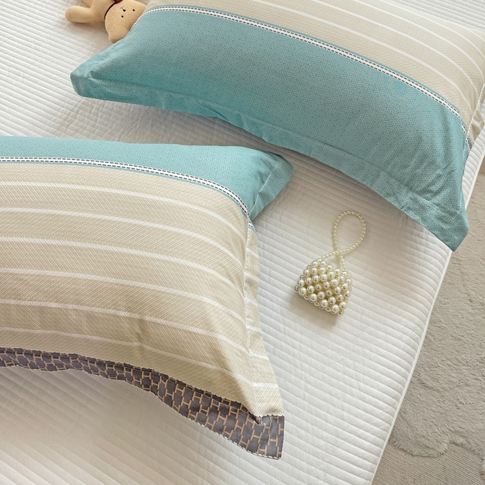 91家纺网 家纺一手货源 找家纺 恩泽 2024新款ins风全棉单品枕套 莫兰迪