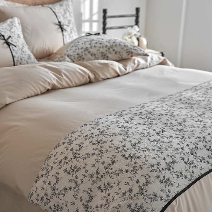 91家纺网 家纺一手货源 找家纺 （总）2024新款全棉轻法式复古蝴蝶结刺绣工艺款四件套