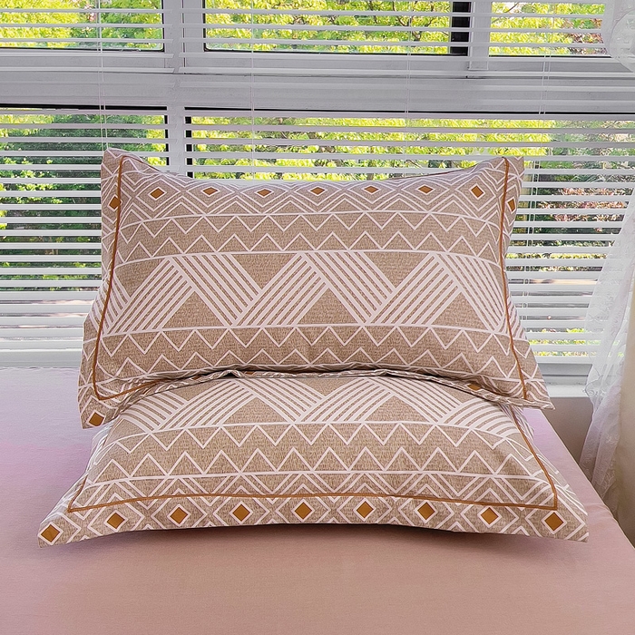 91家纺网 家纺一手货源 找家纺 优品阁 2024新款全棉磨毛四件套单品系列-单枕套 莫妮卡-咖