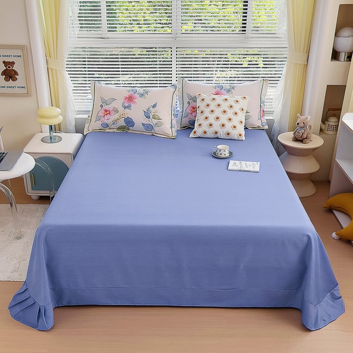 91家纺网 家纺一手货源 找家纺 优品阁 2024新款亲肤舒适全棉磨毛单床单 茗澜