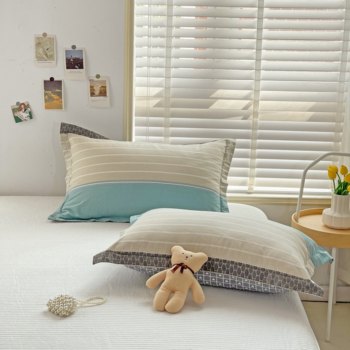 91家纺网 家纺一手货源 找家纺 恩泽 2024新款ins风全棉单品枕套 莫兰迪