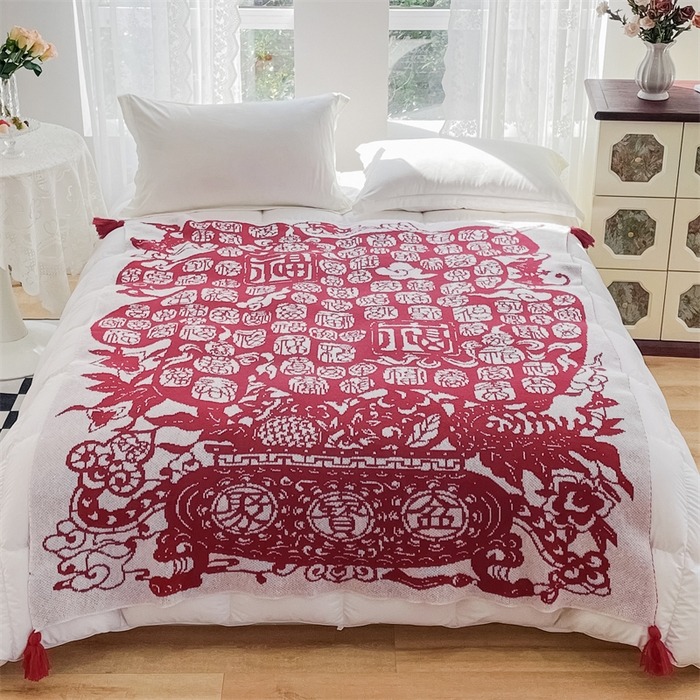 91家纺网 家纺一手货源 找家纺 苏艺针织盖毯 2024新款针织提花盖毯發系列 针织-聚宝盆