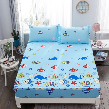 恩泽 2024新款ins风全棉单品床笠 海底世界