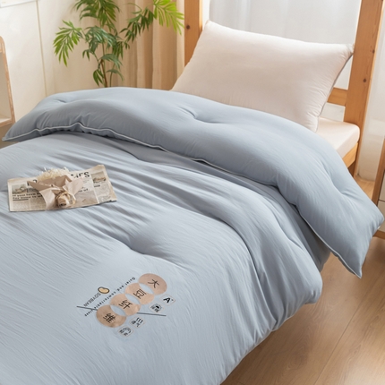 91家纺网 家纺一手货源 找家纺 （总）莱登卡奴 2025春夏款学生宿舍被芯A类糯糯棉麻绳烫画款大豆被夏被学生床被芯系列