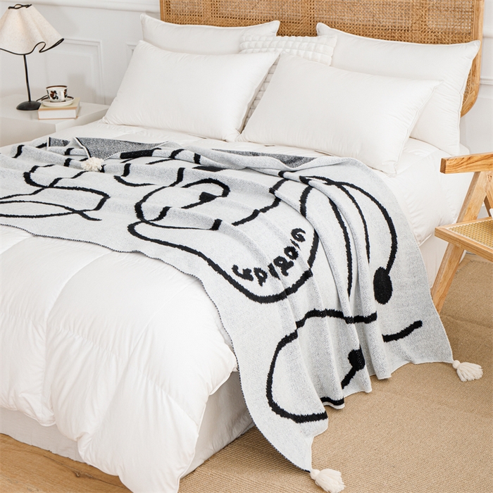 91家纺网 家纺一手货源 找家纺 苏艺针织盖毯 2024新款针织披肩沙发盖毯 针织-线像