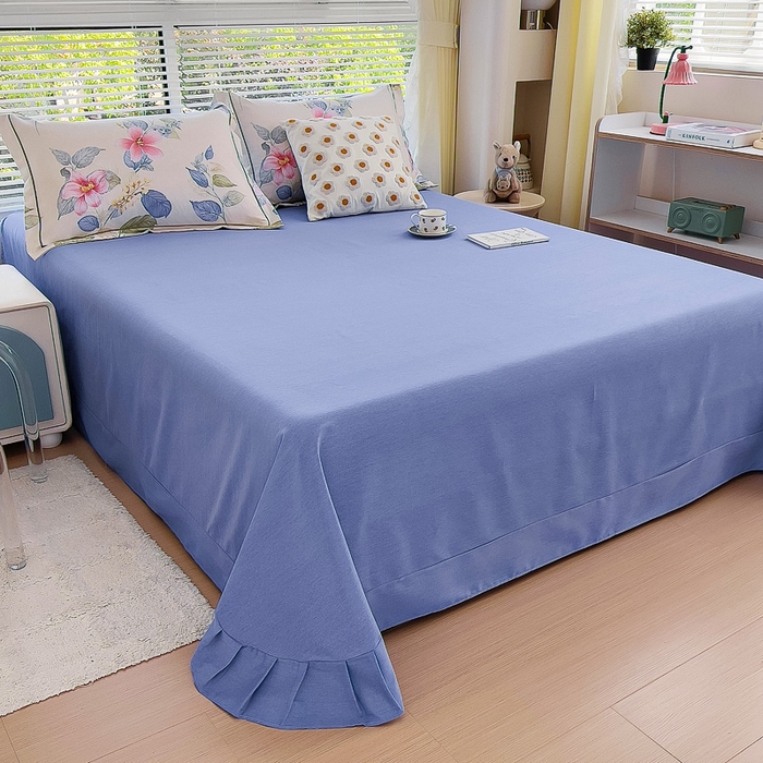 91家纺网 家纺一手货源 找家纺 优品阁 2024新款亲肤舒适全棉磨毛单床单 茗澜