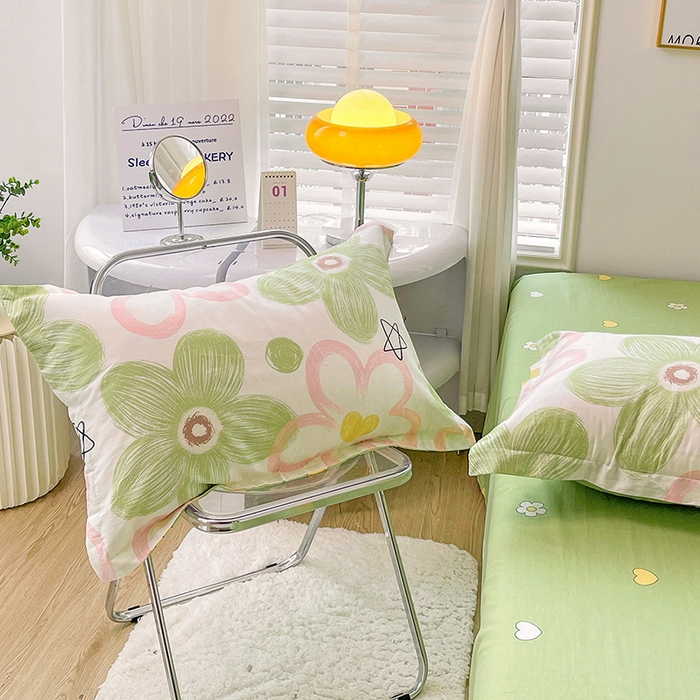 91家纺网 家纺一手货源 找家纺 恩泽 2024新款ins风全棉单品枕套 花语嫣然