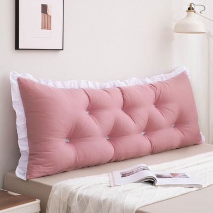 美达人 2024新款水洗棉白色花边靠背 豆沙