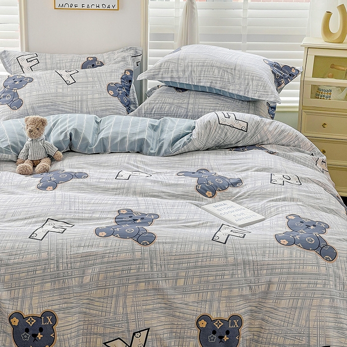 91家纺网 家纺一手货源 找家纺 恩泽 2024新款ins风全棉四件套 可比乐园