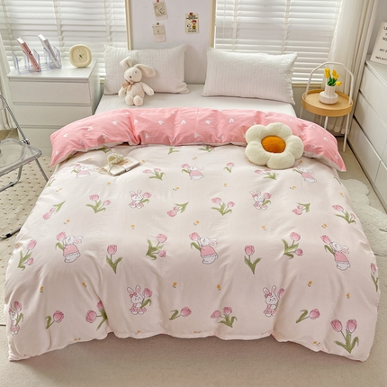 91家纺网 家纺一手货源 找家纺 （总）2024新款ins风全棉印花单品被套